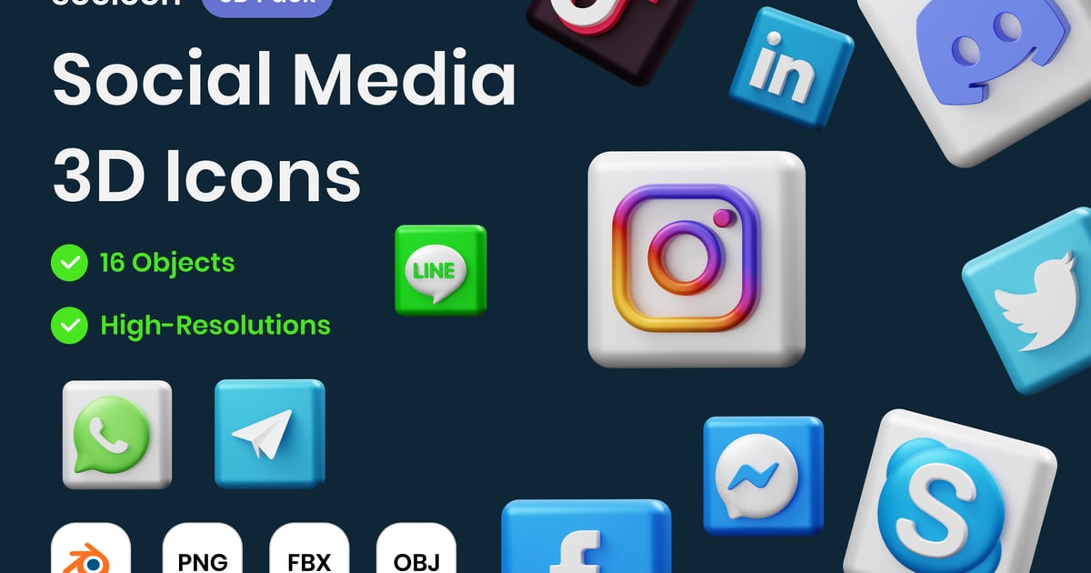 Social Media 3D Illustration（027631）-技能树